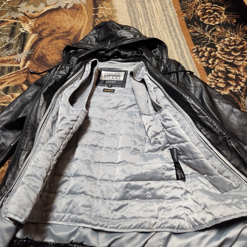 Womens Black Leather Jacket - Picture 4 of 13